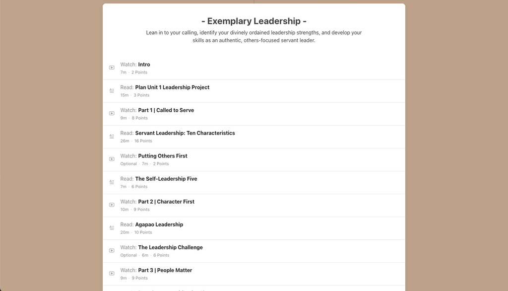 Organizational Essentials (OE)