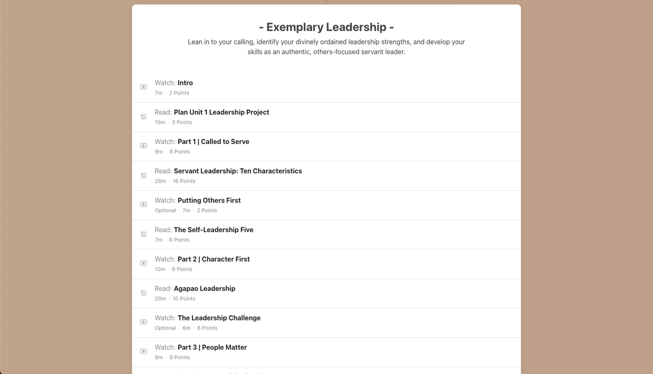 Organizational Essentials (OE)