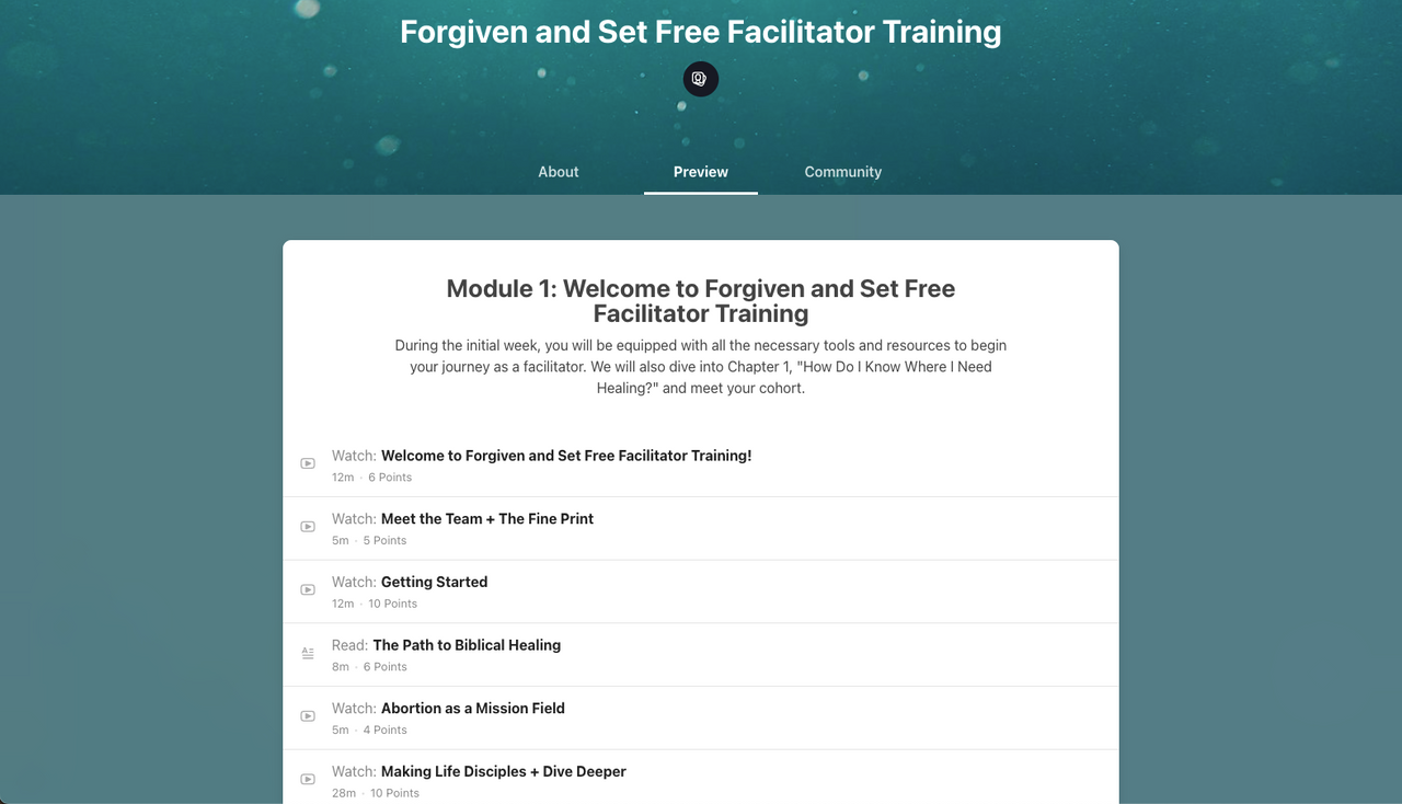 Forgiven & Set Free (Women's Abortion Recovery) Facilitator's Training Online Course