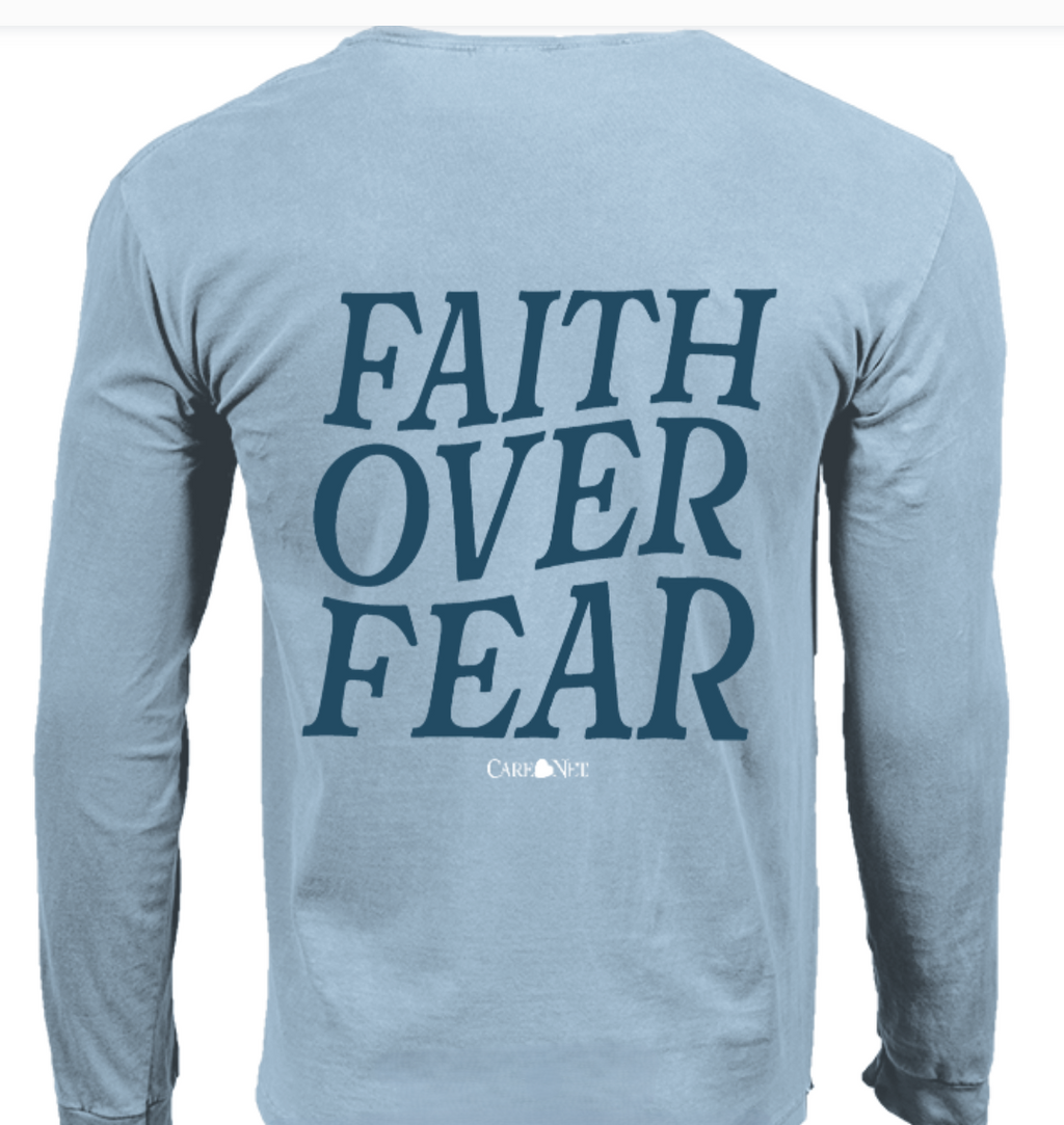 Light Blue Faith Over Fear Long Sleeve